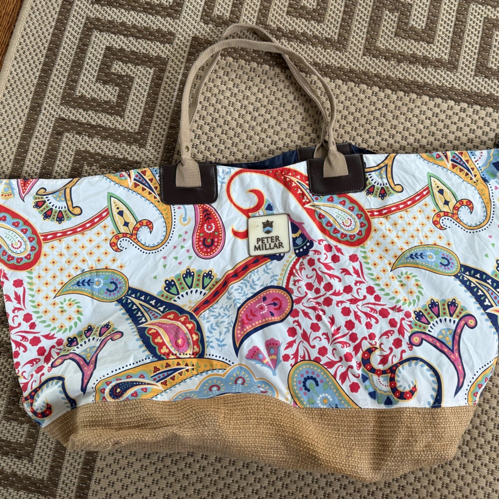 Peter Millar Colorful Paisley Tote /Beach Bag